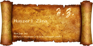 Huszerl Zina névjegykártya